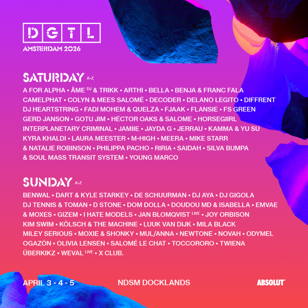 NDD-DGTL AMS26 LINEUP WAVE 3 SAT SUN 1 1