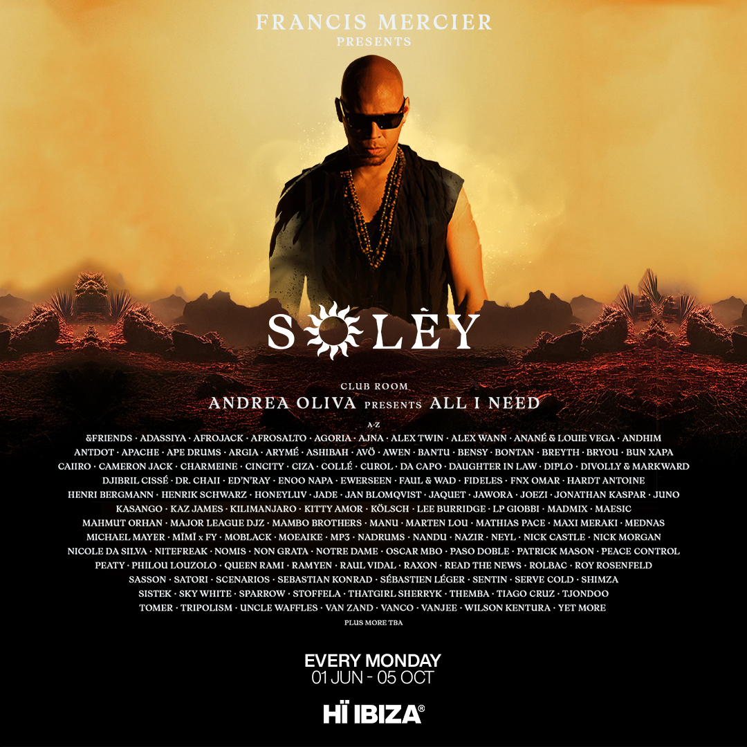 Hï Ibiza reinventa sus lunes 4 NDD-2026 HI SOLEY LINEUP SQUARE 1080X1080 1