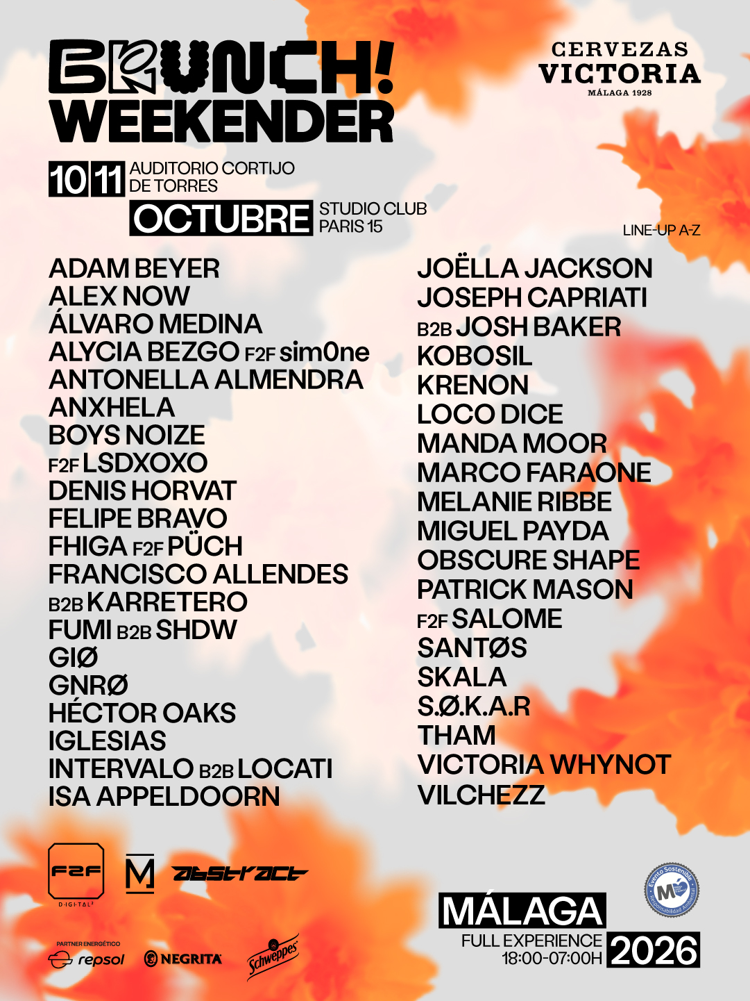 Brunch! Weekender Málaga cartel completo 7 NDD-MLG WK Lineup1 Post