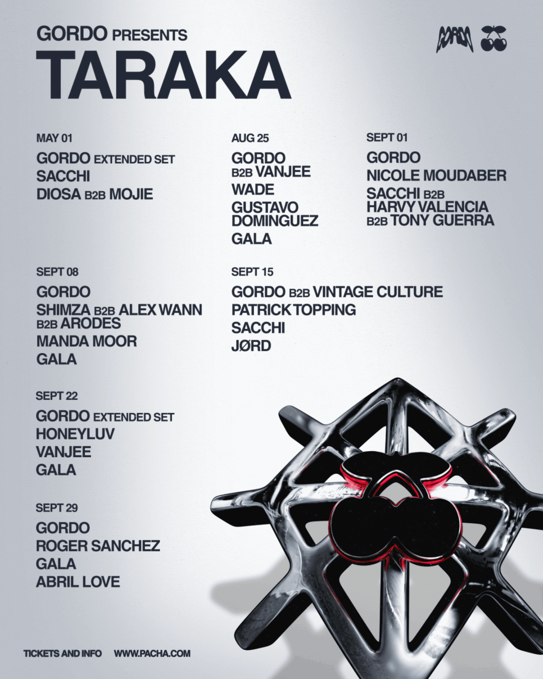 GORDO anuncia su gran residencia en Pacha Ibiza 3 NDD-Overview Dates 1080x1350 By SOLO 1