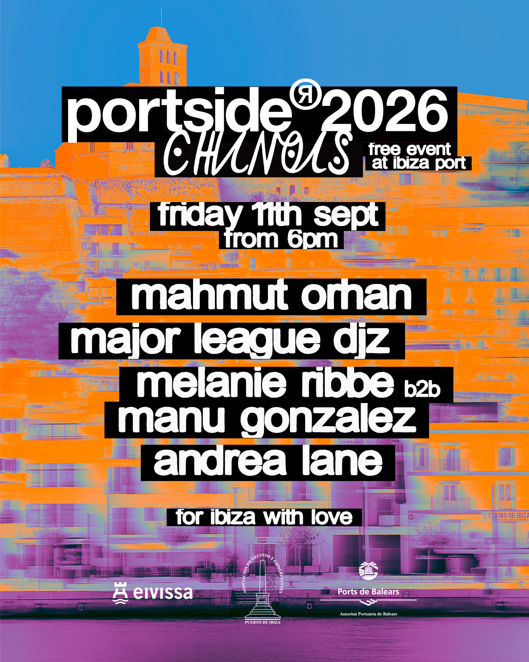 Chinois Ibiza organiza este año su segunda fiesta gratuita «PORTSIDE», «For Ibiza, With Love»: el viernes 11 de septiembre, de 18:00 a 24:00 Chinois Ibiza organiza este año su segunda fiesta gratuita «PORTSIDE», «For Ibiza, With Love»: el viernes 11 de septiembre, de 18:00 a 24:00