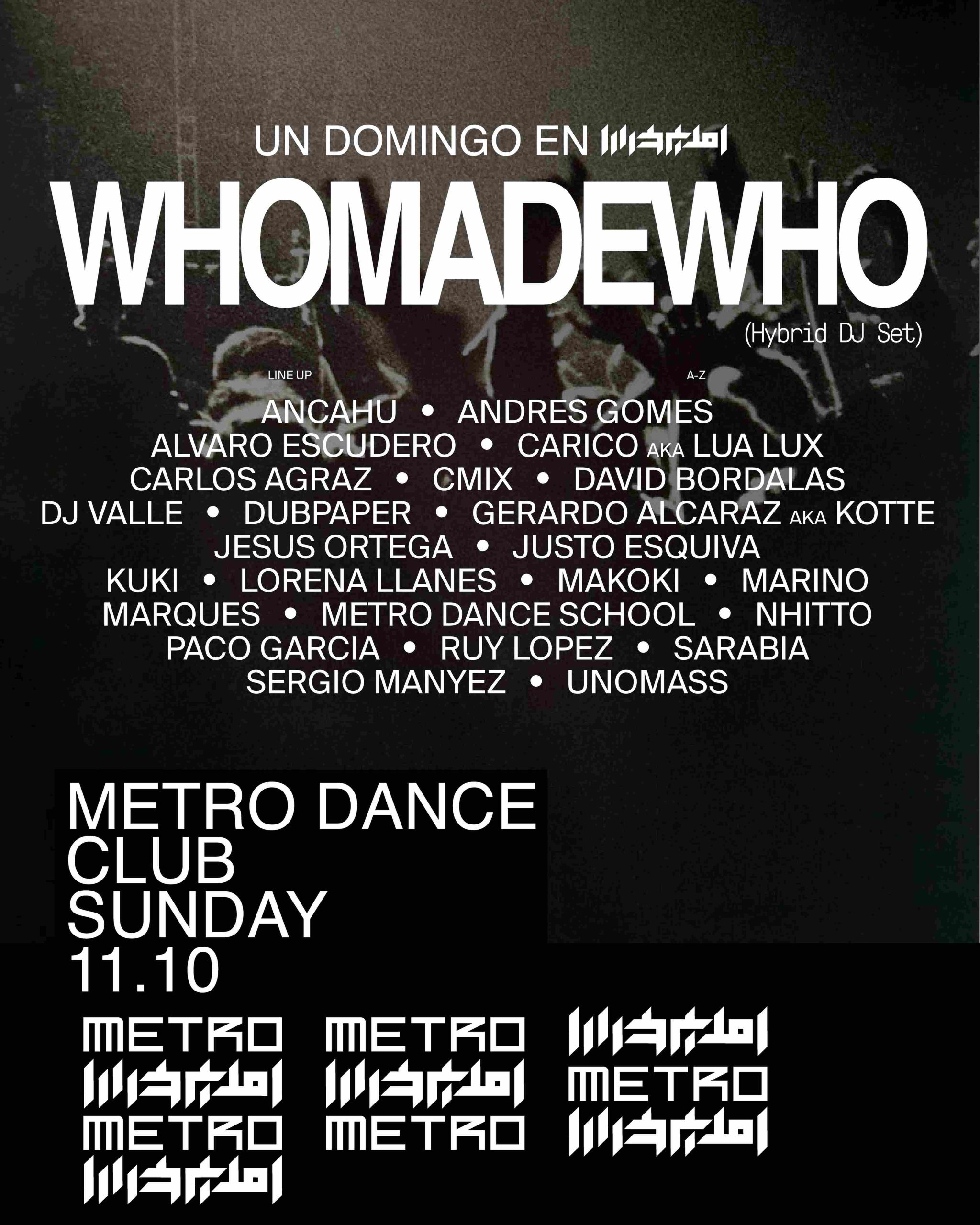 NDD-UN DOMINGO EN METRO 11.10 LINEUP A Z POST 1080x1350 1 scaled