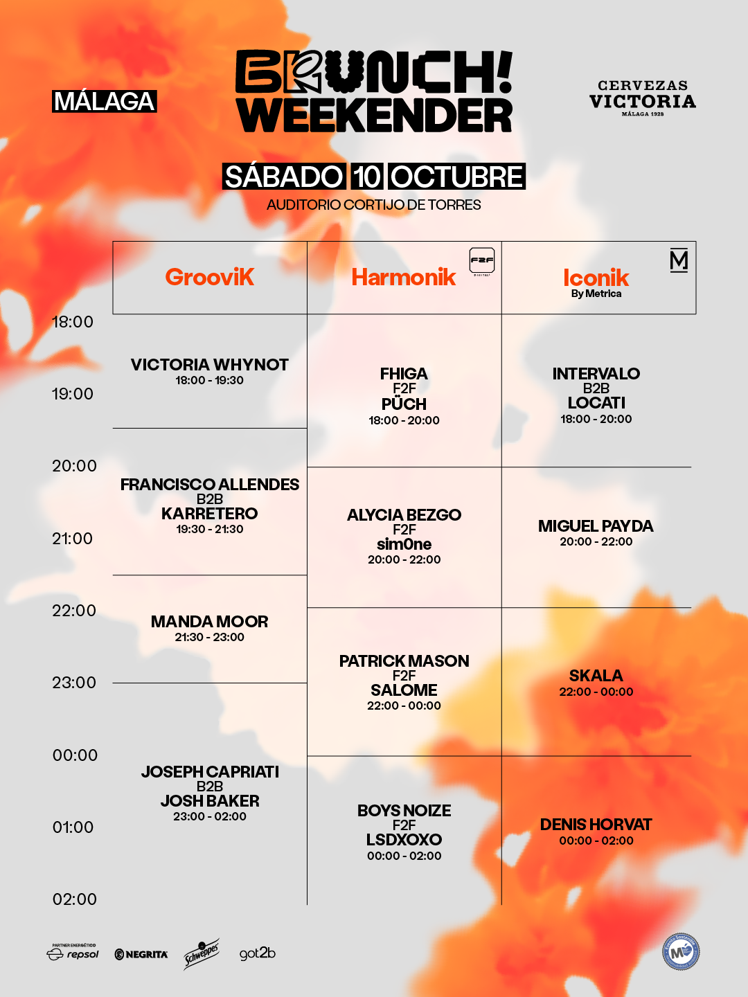 Brunch! Weekender Málaga desvela sus horarios 4 NDD-HORARIOS SABADO 10 OCT POST