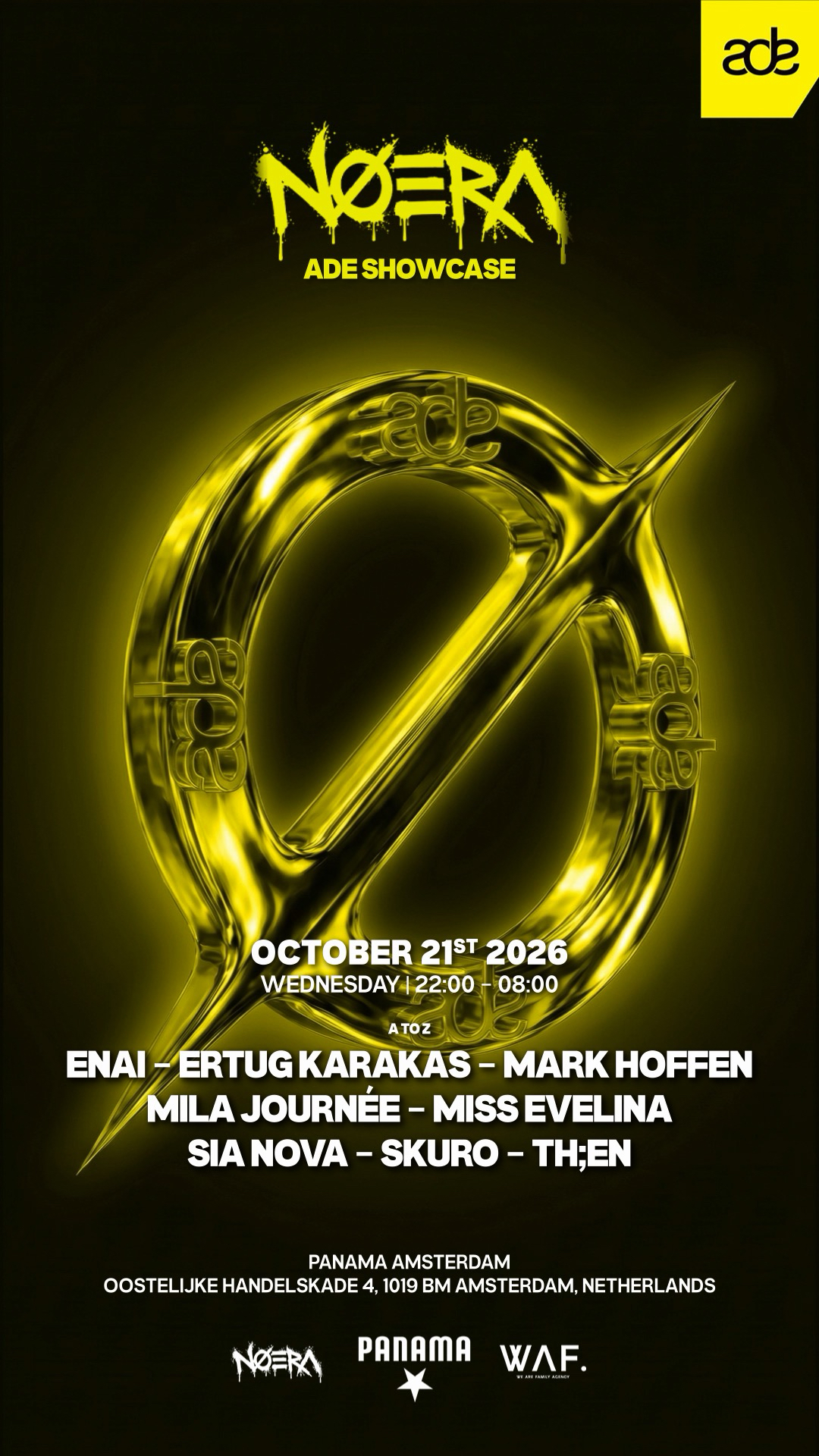 NØERA Showcase llega a Amsterdam Dance Event con 10 horas de melodic techno, progressive house y una experiencia audiovisual inmersiva NØERA Showcase llega a Amsterdam Dance Event con 10 horas de melodic techno, progressive house y una experiencia audiovisual inmersiva