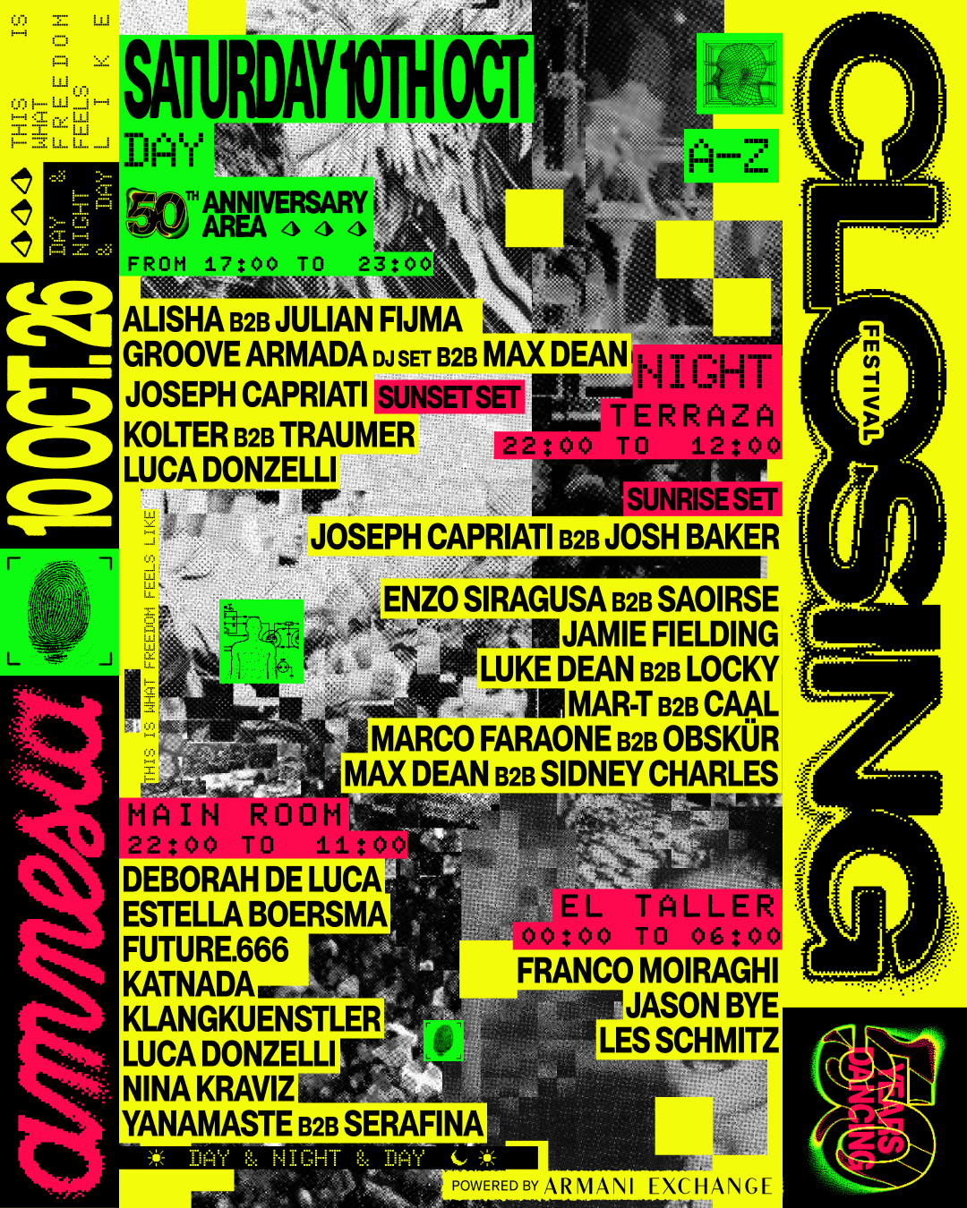 Toma nota del line up de Amnesia Closing 5 NDD-Lineup Closing26 Day Night Portrait